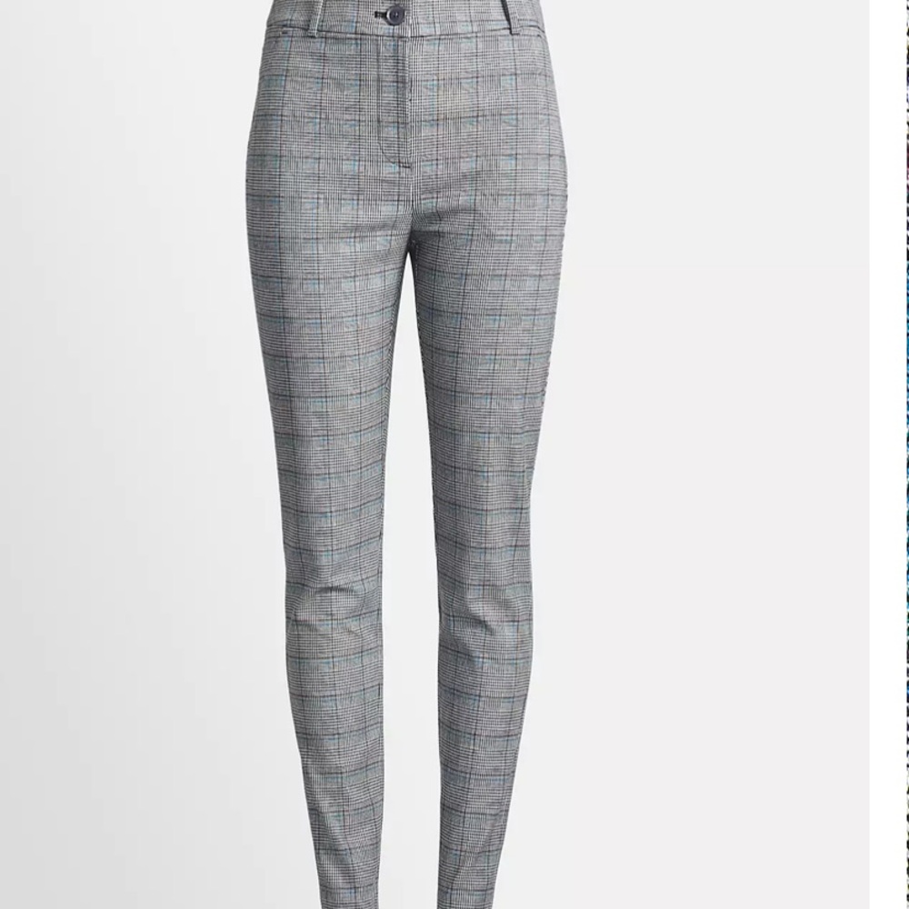 Loft Plaid High Waist Skinny